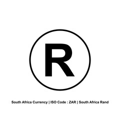 South Africa Currency Symbol, The South Africa Rand Icon,  ZAR Sign. Vector Illustration