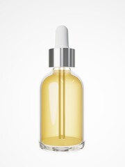 Cosmetic serum and oil dropper bottle 3D render, care product packaging