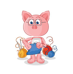 pig tailor mascot. cartoon vector