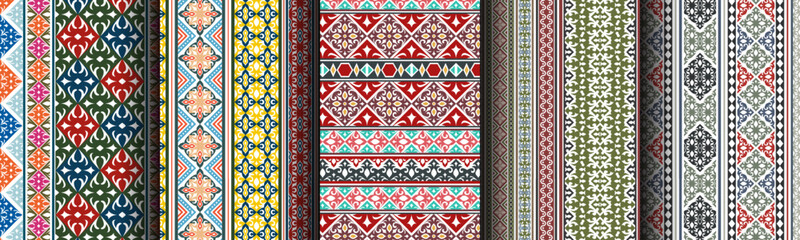 elegant ethnic seamless vector traditional pattern, 5 set collection