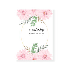 Wedding invitation card with floral
