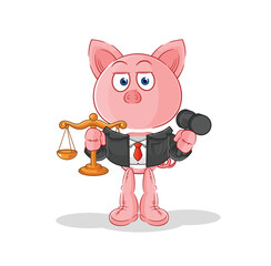 pig lawyer cartoon. cartoon mascot vector