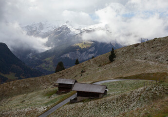 Foggy Mountains, Swiss Alps Grindelwald, Switzerland