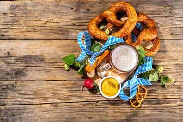 Oktoberfest holiday greeting card, menu, invitation background, Traditional Oktoberfest festival...