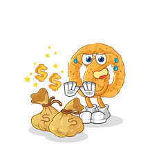 pretzel refuse money illustration. character vector