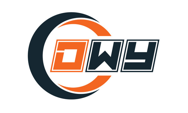 DWY three-letter circle logo design. custom font logo vector template | abstract logo | word mark logo | letter mark logo | business logo | minimalist logo | font logo |