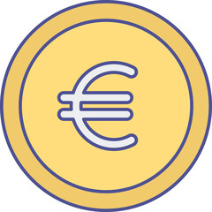Euro Coin Isolated Vector icon which can easily modify or edit

