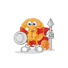 pretzel spartan character. cartoon mascot vector
