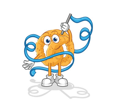 recommend clip art: pretzel Rhythmic Gymnastics mascot. cartoon vector