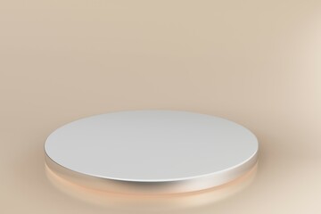 A stunning, elegant backdrop with a pedestal and a showcase. 3D rendering, 3D illustration