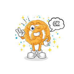 pretzel agree mascot. cartoon vector