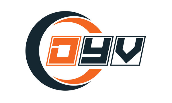 DYV three-letter circle logo design. custom font logo vector template | abstract logo | word mark logo | letter mark logo | business logo | minimalist logo | font logo |