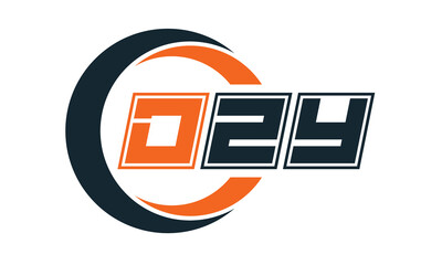 DZY three-letter circle logo design. custom font logo vector template | abstract logo | word mark logo | letter mark logo | business logo | minimalist logo | font logo |