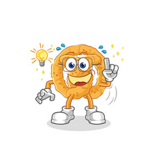 pretzel got an idea cartoon. mascot vector