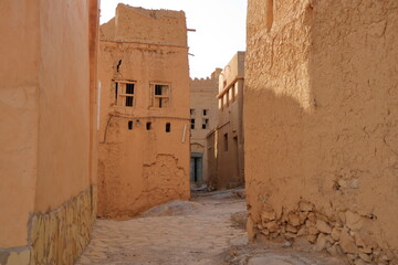 Mud houses in the old village of Al Hamra,Oman