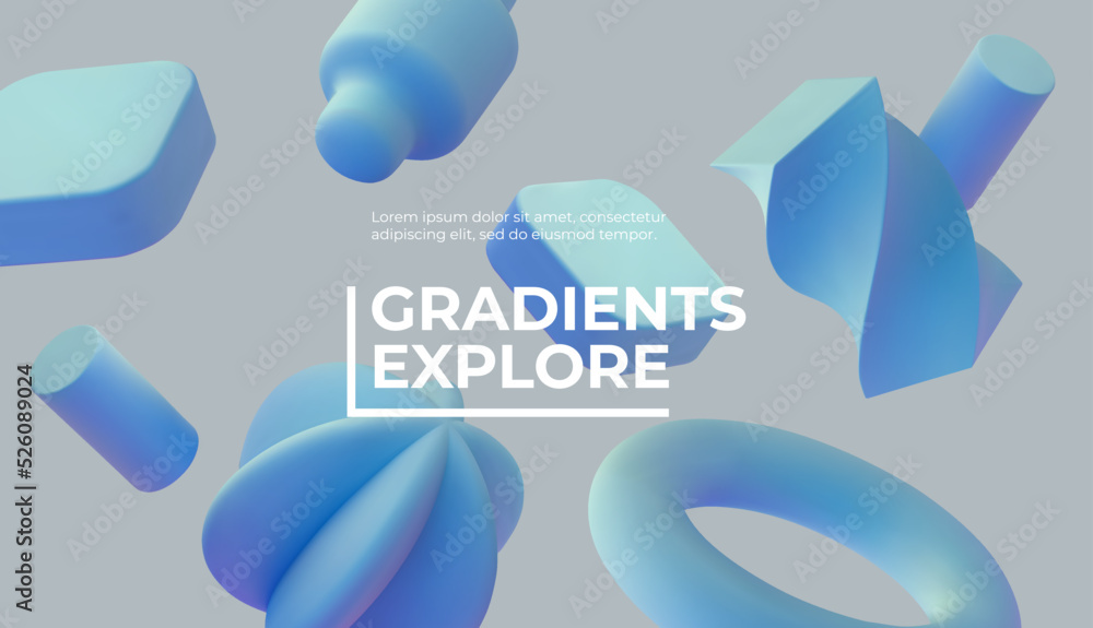 Poster 3d background with matt blue shapes. eps10 vector.