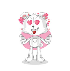 polar bear fallin love vector. cartoon character