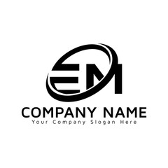 EM letter logo design abstract linked monogram letter EM  vector logo and icon design for business company