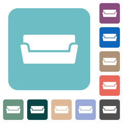 Couch rounded square flat icons
