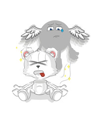 polar bear spirit leaves the body mascot. cartoon vector