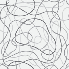 Vector seamless texture of black and white hand drawn lines.