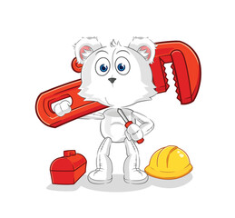 polar bear plumber cartoon. cartoon mascot vector