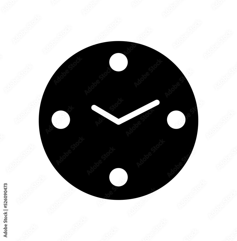 Sticker simple logo illustration of a clock isolated on a white background