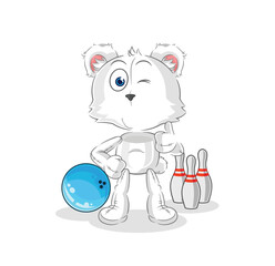 polar bear play bowling illustration. character vector