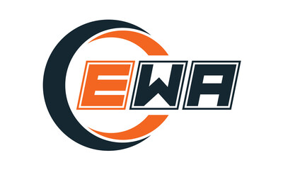 EWA three-letter circle logo design. custom font logo vector template | abstract logo | word mark logo | letter mark logo | business logo | minimalist logo | font logo | - obrazy, fototapety, plakaty