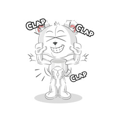 polar bear applause illustration. character vector