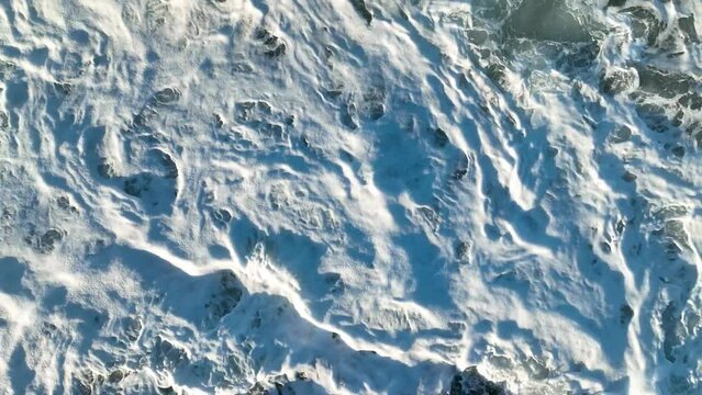 Dramatic Sea Texture 4K Storm at sea aerıal vıew Turkey Alanya 