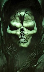 Daemon of death - digitally painted colorful artwork in dark fantasy style