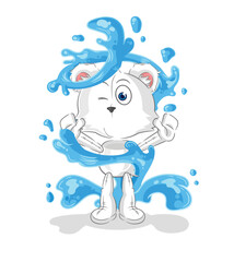 polar bear fresh with water mascot. cartoon vector