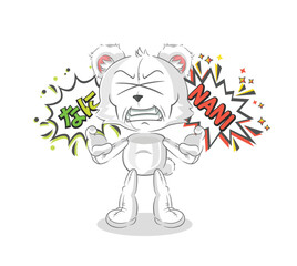 polar bear anime angry vector. cartoon character