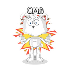 polar bear Oh my God vector. cartoon character