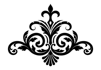 Traditional Thai art patterns mixed with Damask style. Classic black and white ornament element. Design for decorating vector illustrations. 