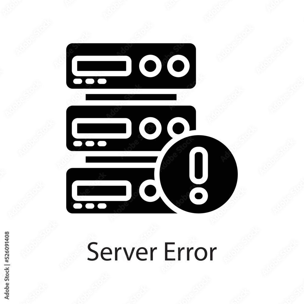 Poster server error vector solid icon design illustration on white background. eps 10 file