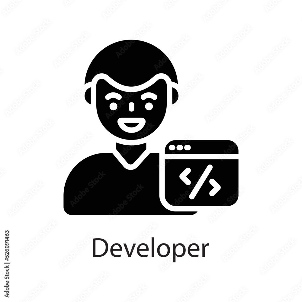 Poster developer vector solid icon design illustration on white background. eps 10 file