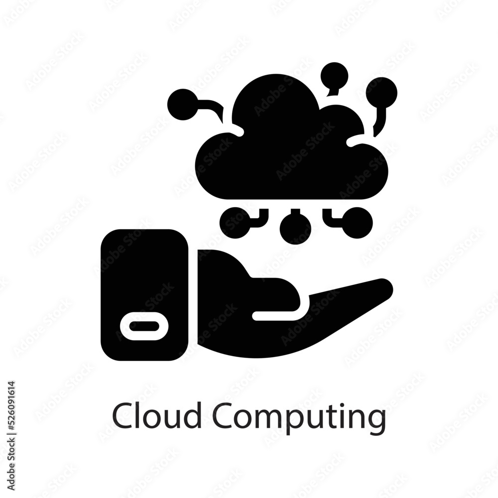Poster cloud computing vector solid icon design illustration on white background. eps 10 file