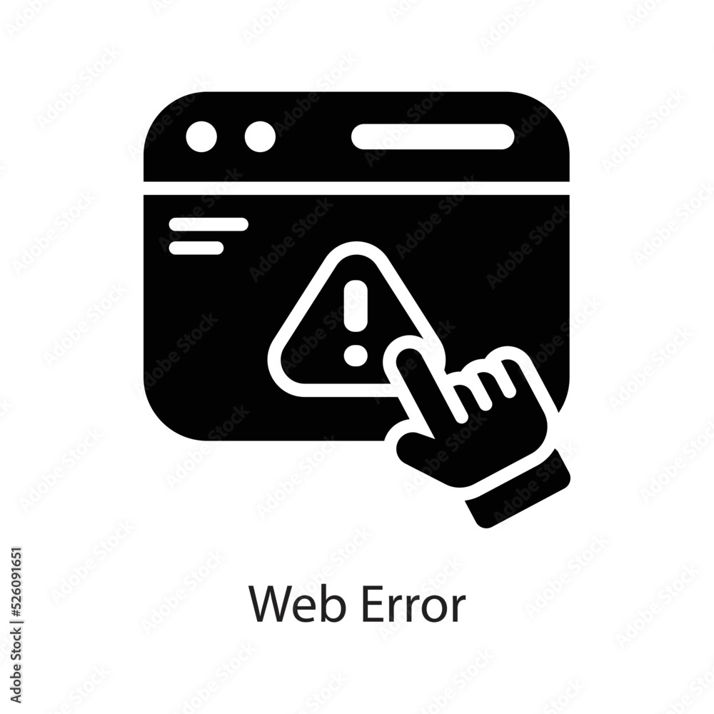 Poster web error vector solid icon design illustration on white background. eps 10 file