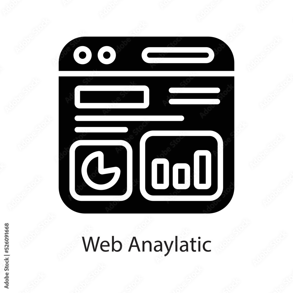 Poster Web analytic vector Solid Icon Design illustration on White background. EPS 10 File 