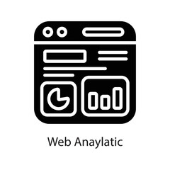 Web analytic vector Solid Icon Design illustration on White background. EPS 10 File 