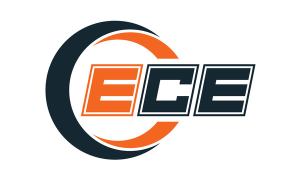 ECE three-letter circle logo design. custom font logo vector template | abstract logo | word mark logo | letter mark logo | business logo | minimalist logo | font logo |