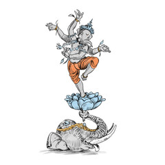 Lord Ganesh Chaturthi illustration artwork.