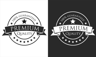Premium quality retro vintage black and white badge 