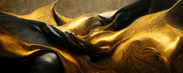 Foto op Aluminium Abstract painting color texture. Modern futuristic pattern, loseup of the painting. luxury gold background © Ivan Traimak
