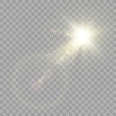 Fototapeta premium Vector transparent sunlight special lens flare light effect. Bright beautiful star. Light from the rays.