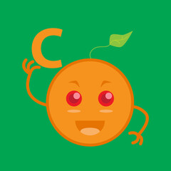 vector graphic illustration of orange characters with variations of the letter C. can be used for education or other products.