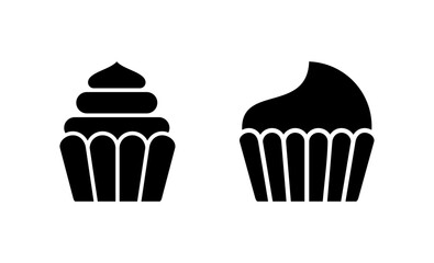 Cup cake icon vector. Cup cake sign and symbol