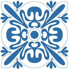 Azulejo square ceramic spanish tiles for wall and floor decoration, retro geometric symmetrical